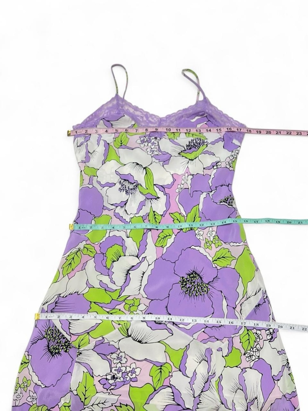 Willi Smith Lavender and Lime Floral Slip Dress - Picture 6 of 8